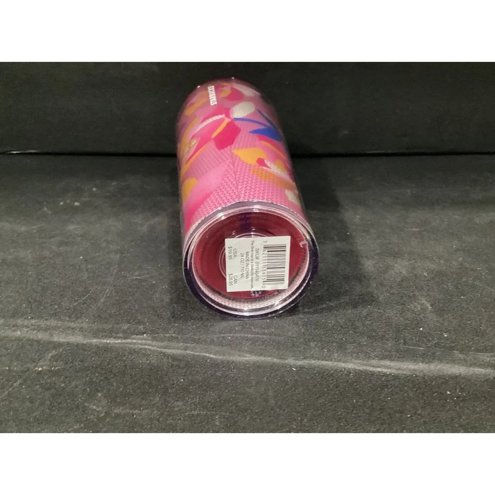 STARBUCKS Spring 2023 Pink Floral Cold Cup Tumbler Venti‎ 24 oz Blue Straw